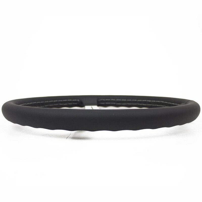Nardi Classic ND39 Steering Wheel, Black Leather, Satin Spokes, Grey Stitching, 30 mm Dish