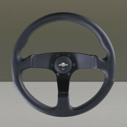 Personal Fitti E3 Steering Wheel - 350 mm - Black Leather, Black Spokes, Black Stitching