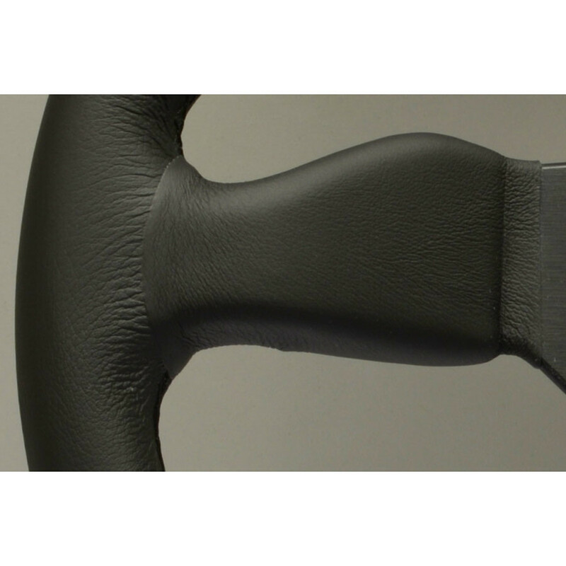 Personal Grinta Steering Wheel - 330 mm - Black Leather, Black Spokes, Black Stitching