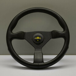 Personal Grinta Steering Wheel - 350 mm - Black PU, Black Spokes