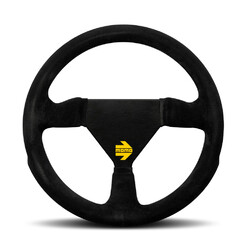 Momo Mod. 11 Steering Wheel, Black Suede, Black Spokes - 28 cm