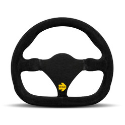 Momo Mod. 27 Steering Wheel, Black Suede, Black Spokes - 27 cm
