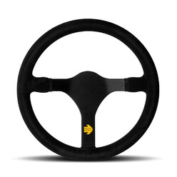 Momo Mod. 31 Steering Wheel, Black Suede, Black Spokes - 34 cm