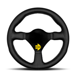 Momo Mod. 26 Steering Wheel, Black Leather, Black Spokes - 26 cm