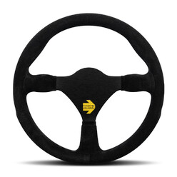 Momo Mod. 26 Steering Wheel, Black Suede, Black Spokes - 29 cm