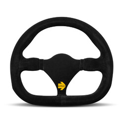 Momo Mod. 27 Steering Wheel, Black Suede, Black Spokes - 29 cm