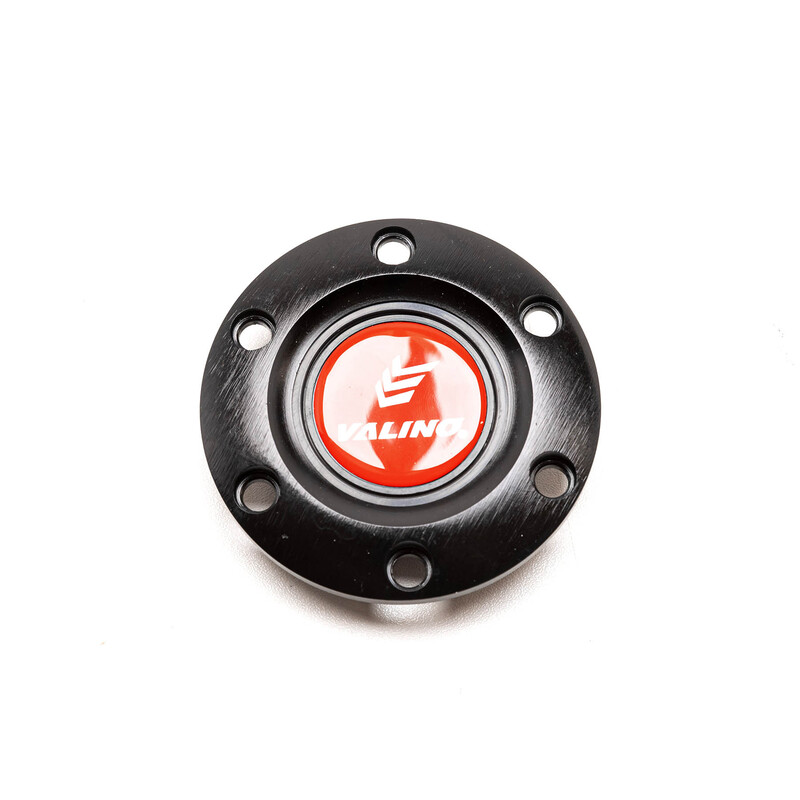 Valino Steering Wheel, Black Suede, Red Spokes, 73 mm Dish