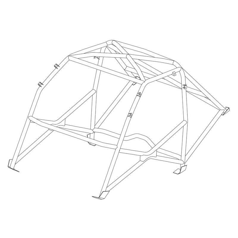 Custom Cages Historic Weld-In Roll Cage for Ford Escort MK1 (Bent Door Bars) - FIA