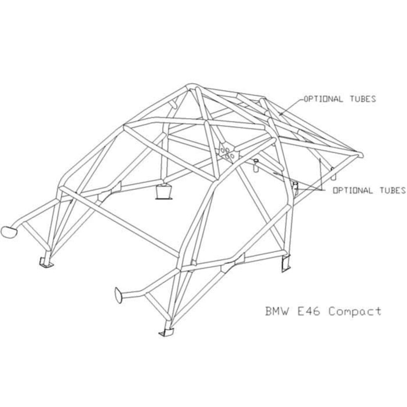 Custom Cages Multipoint Weld-In Roll Cage for BMW E46 Compact - FIA