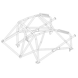 Custom Cages Multipoint Weld-In Roll Cage for Citroen C1 - FIA