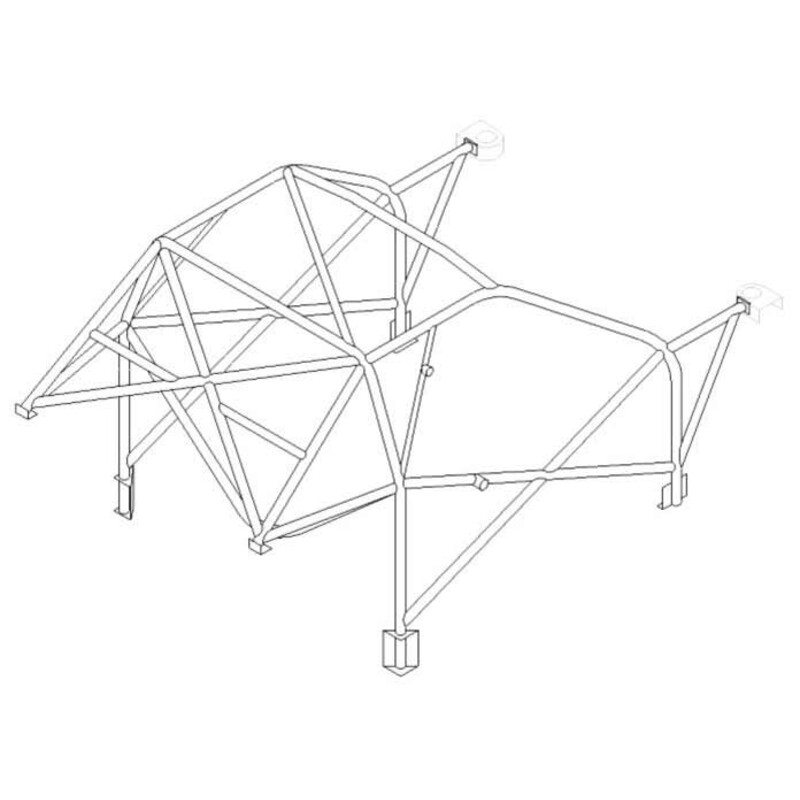 Custom Cages Multipoint Weld-In Roll Cage for Mitsubishi Lancer Evo 4 (IV) - FIA