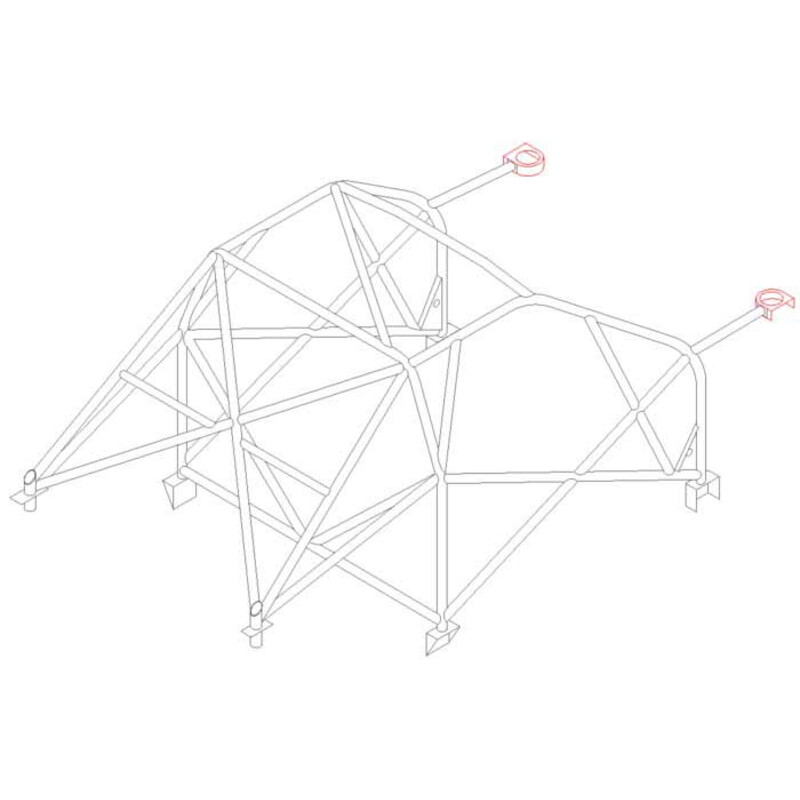 Custom Cages Multipoint Weld-In Roll Cage for Peugeot 206 - FIA