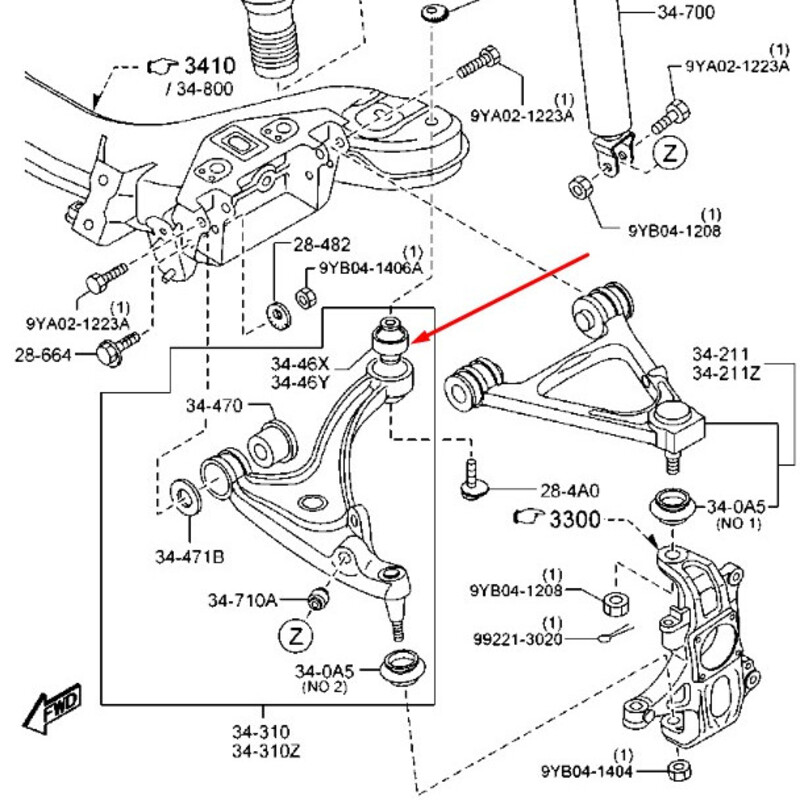 Cybul Front Lower Control Arm Spherical Bearings for Mazda MX-5 NC