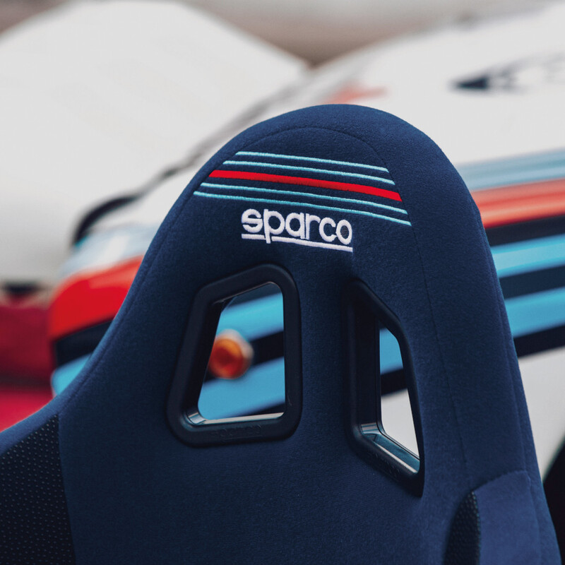 Sparco Pro 2000 QRT Martini Racing Bucket Seat, Blue (FIA)