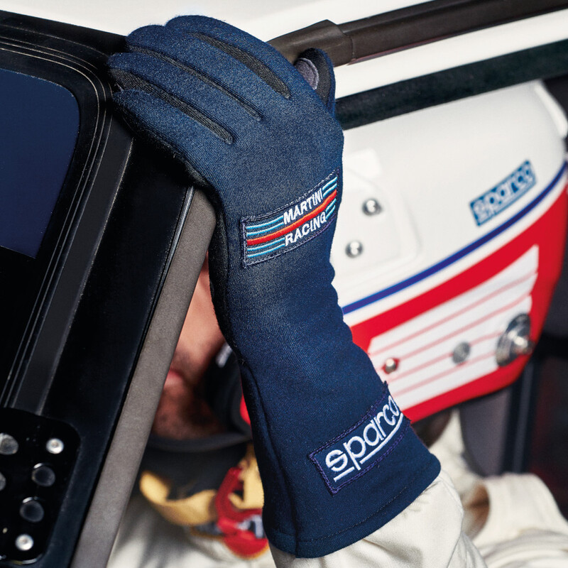 Sparco Land Martini Racing Gloves, Blue (FIA)