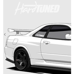 Hardtuned Classic White Vinyl Sticker