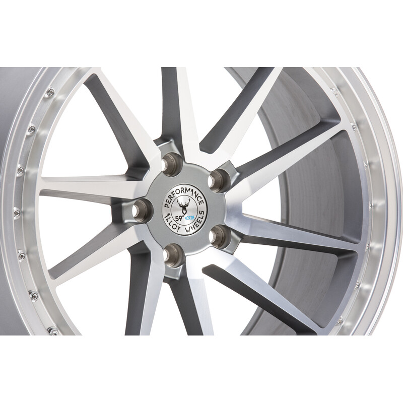 59°North S-001 19x9.5" 5x108 ET40, Machined Silver