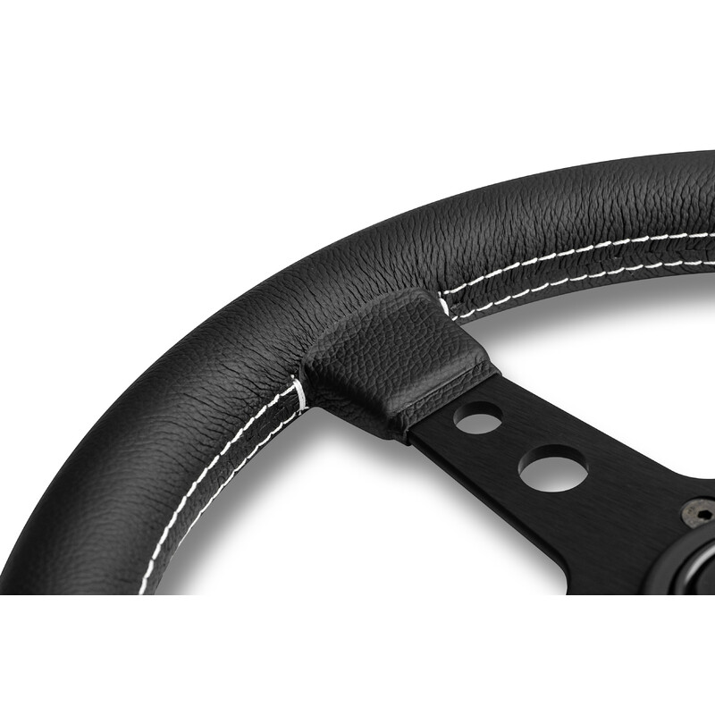 Momo Prototipo 320 Steering Wheel, Black Leather, Black Spokes - 32 cm