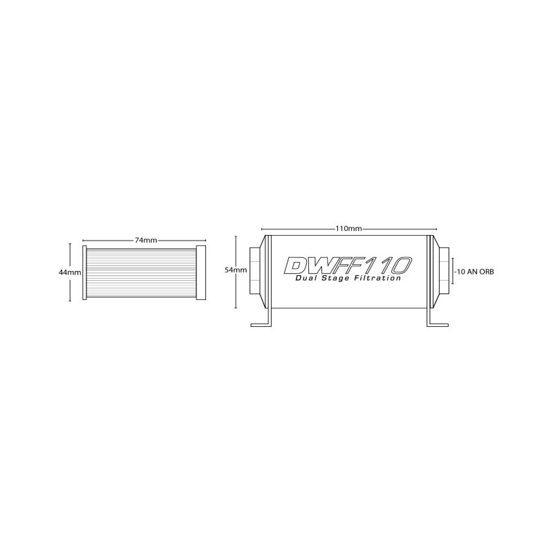 Deatschwerks FF110 10 Micron (-10 AN) Universal Fuel Filter
