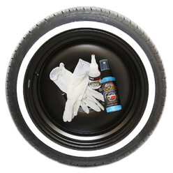 White Sidewalls Tire Stickers, Permanent - Raised Rubber (14" to 20")