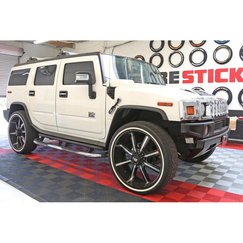 White Sidewalls Tire Stickers, Permanent - Raised Rubber (14" to 20")