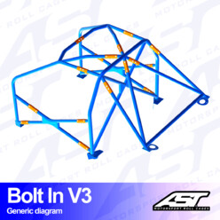 AST Rollcages V3 Bolt-In 6-Point Roll Cage for Audi A3 8L - 3-Door, FWD - FIA