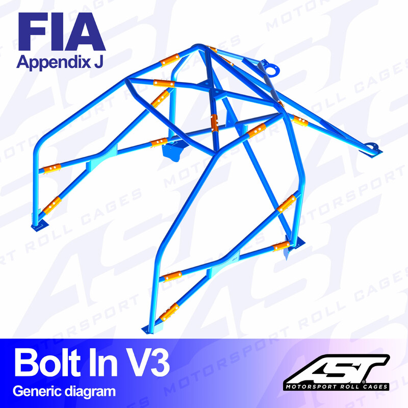 AST Rollcages V3 Bolt-In 6-Point Roll Cage for BMW E36 Coupe - FIA