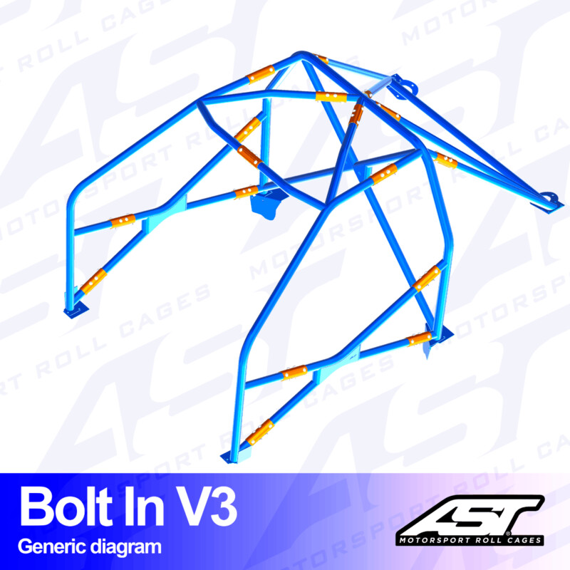 AST Rollcages V3 Bolt-In 6-Point Roll Cage for Renault Clio 3 - FIA