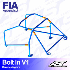 AST Rollcages V1 Bolt-In 6-Point Roll Cage for Audi Coupe B3 (Quattro) - FIA