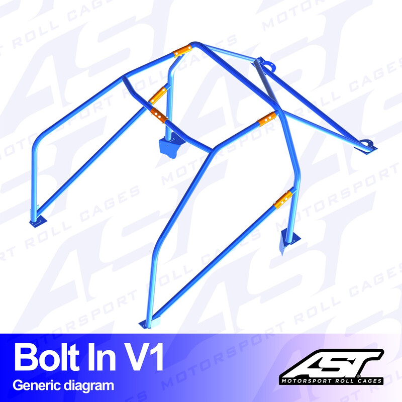 AST Rollcages V1 Bolt-In 6-Point Roll Cage for BMW E30 Coupe, 4WD - FIA