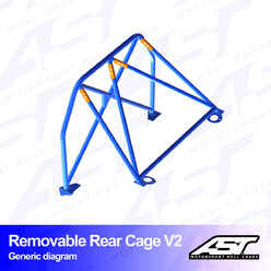 AST Rollcages V2 Removable Bolt-In Rear Roll Cage for Audi A3 8V - 5-Door, Sportback, Quattro