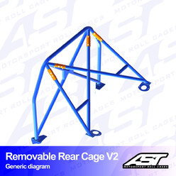 AST Rollcages V2 Removable Bolt-In Rear Roll Cage for Ford Sierra MK1, 2 & 3 - 4-Door Sedan (RWD & AWD)