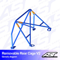 AST Rollcages V2 Removable Bolt-In Rear Roll Cage for Ford Sierra MK1, 2 & 3 - 5-Door Sedan (RWD)