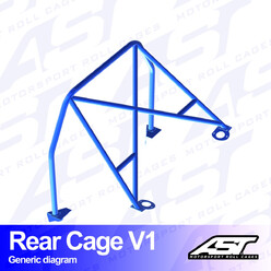 AST Rollcages V1 Bolt-In Rear Roll Cage for Renault Megane 2