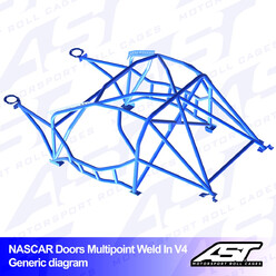 AST Rollcages V4 Nascar Weld-In 10-Point Roll Cage for BMW E30 Sedan, RWD