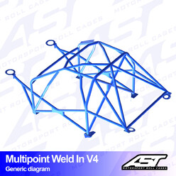 AST Rollcages V4 Weld-In 10-Point Roll Cage for Audi A3 8V - 4-Door, Quattro
