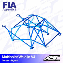 AST Rollcages V4 Weld-In 10-Point Roll Cage for Citroen C2 - FIA