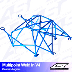 AST Rollcages V4 Weld-In 10-Point Roll Cage for VW Golf 4 3-Door, 4WD