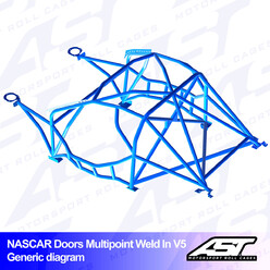 AST Rollcages V5 Nascar Weld-In 10-Point Roll Cage for BMW E30 Coupe, RWD