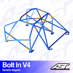 AST Rollcages V4 Bolt-In 6-Point Roll Cage for Audi A1 8X (3-Door, FWD) - FIA