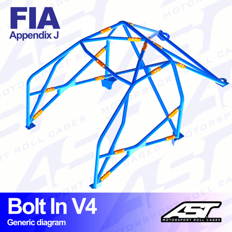 AST Rollcages V4 Bolt-In 6-Point Roll Cage for Subaru Impreza GV - FIA