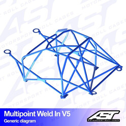 AST Rollcages V5 Weld-In 10-Point Roll Cage for Audi A1 8X (3-Door, FWD)