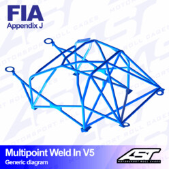AST Rollcages V5 Weld-In 10-Point Roll Cage for Mercedes 190 - FIA