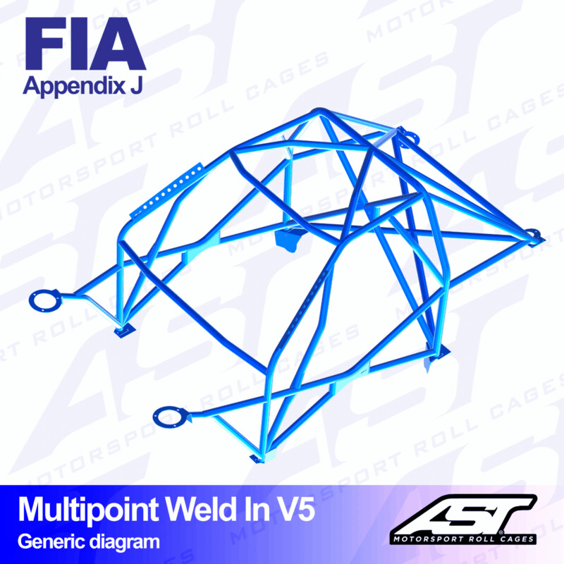 AST Rollcages V5 Weld-In 10-Point Roll Cage for Opel Corsa D - FIA