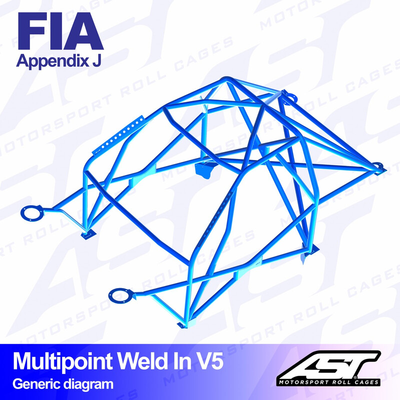 AST Rollcages V5 Weld-In 10-Point Roll Cage for Peugeot 106 - FIA