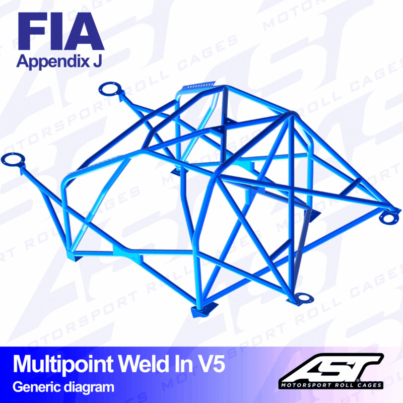 AST Rollcages V5 Weld-In 10-Point Roll Cage for Seat Ibiza 6K - FIA