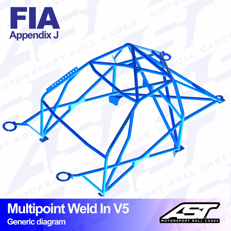 AST Rollcages V5 Weld-In 10-Point Roll Cage for Subaru Impreza GV - FIA