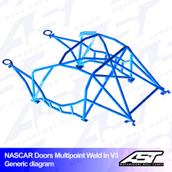 AST Rollcages V3 Nascar Weld-In 10-Point Roll Cage for BMW E36 Compact