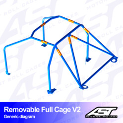 AST Rollcages V2 Removable Bolt-In 6-Point Roll Cage for Audi A3 8V - 4-Door, Quattro