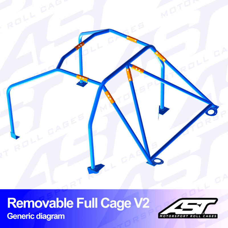 AST Rollcages V2 Removable Bolt-In 6-Point Roll Cage for Audi S3 8V - 5-Door, Sportback, Quattro
